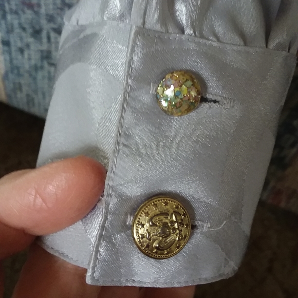 Lady Arrow Gray Blouse 12 VTG 1990's EUC - Picture 4 of 4